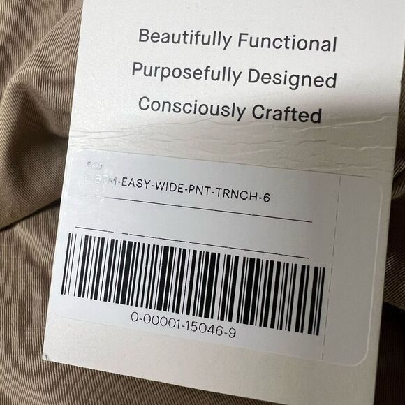 Everlane Womens Tan Pleated Organic Cotton Easy Wide Trench Pant Size 6R NWT - Picture 5 of 12